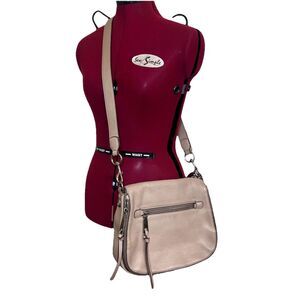 Marc Jacobs Recruit Nomad Saddle Blush Nude Pebble Leather Crossbody Bag Purse